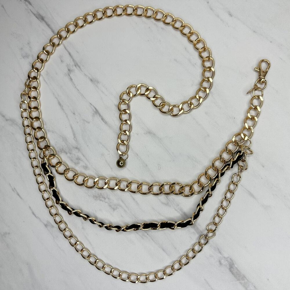 Chunky Gold Tone Multi Chain Link Belt Small/Medium (S/M) Y2K Festival ✨